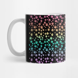 Paw Prints Pastel Rainbow Graphic Design Mug